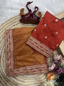 Sari en twill Fendy au design exclusif et élégant avec chemisier raffiné, style indien moderne et chic, tenue de soirée ethnique pour femme - Product Image 3