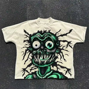 Camiseta Urbana de Alta Calidad para Hombre, Corte Regular, Estilo Hip Hop, 100% Algodón, Logotipo Personalizado Impreso en la Parte Delantera, Manga Corta - Product Image 4