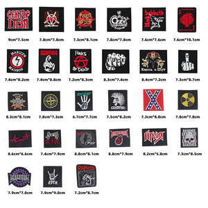 Patchs tissés en toile écologiques de haute qualité, motifs personnalisés de groupes de rock, à coudre, fleurs, alphabet, cœur, faible MOQ, OEM pour chapeaux - Product Image 2