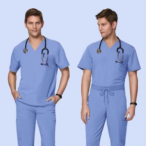 Uniforme Médico para Hombre al por Mayor OEM, Conjunto de Uniforme Médico para Enfermería, Uniforme de Doctor para Hombre, Top y Pantalones Jogger - Product Image 4