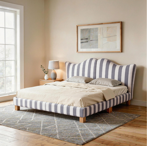 Base de lit en bois massif de haute qualité au design moderne, avec tête de lit capitonnée, pour chambre à coucher, disponible en taille Queen et King - Product Image 4