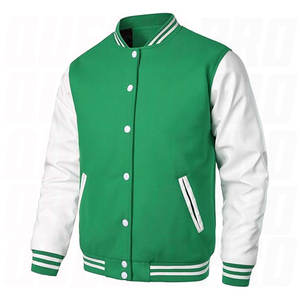 Veste universitaire pour homme, veste de baseball pour garçons, veste bomber athlétique classique, manches en similicuir, style streetwear - Product Image 3