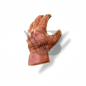 Gants de moto en cuir pleine main personnalisés en gros, respirants et confortables pour l'été, avec poignées intégrées - Product Image 3