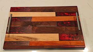 ถาดเสิร์ฟไม้มะม่วงคุณภาพสูง พร้อมด้ามจับโลหะเคลือบอีพ็อกซี่ ปรับแต่งได้ เหมาะสำหรับร้านอาหาร โรงแรม จากประเทศอินเดีย - Product Image 5