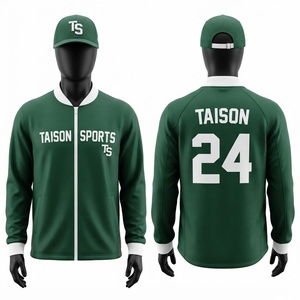 เสื้อแจ็คเก็ตเบสบอลแบบยูนิเซ็กซ์ 330 GSM ผ้าฟลีซกันน้ำ มีฮู้ด ผลิตจากโพลีเอสเตอร์ถักคุณภาพสูง สีกรมท่า-ทอง ซิปด้านหน้า แต่งขอบยางยืด สามารถสั่งทำได้ - Product Image 1