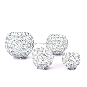 Portavelas creativo de cristal de estilo para decoraciones de boda-Portavelas de cristal de hierro - Product Image 1