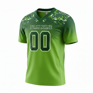 Maillot de football personnalisé pour adultes, manches courtes, respirant, option grande taille, devant 100% polyester, col en V - Product Image 1