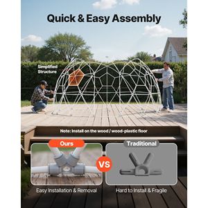 Dôme de jardin 15 x 9,5 pieds, tente bulle transparente d'extérieur pour 10 à 14 personnes, serre géodésique résistante aux intempéries pour mariages et fêtes - Product Image 6