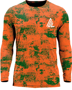 เสื้อตกปลาโพลีเอสเตอร์กันแดดขายส่ง แขนยาว สีเหลืองเขียวลายพราง เสื้อยืดตกปลาแขนยาว ขายส่งจำนวนมาก - Product Image 2