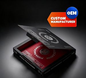Boîtes à pizza en carton ondulé personnalisées pour restaurants, boîtes d'emballage pour pizza personnalisées de 14 pouces, boîtes alimentaires en papier kraft personnalisées pour pizza - Product Image 1