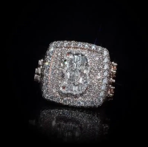 Anillo de moissanita estilo goteo de alto brillo, chapado en rodio, de plata de ley 925, con incrustaciones de diamantes, para uso unisex. - Product Image 4