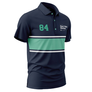 Fournisseur de polos de golf sportifs personnalisés OEM pour hommes, de qualité supérieure, en spandex et polyester, avec impression par sublimation, nouvelle collection, séchage rapide, vente en gros - Product Image 3