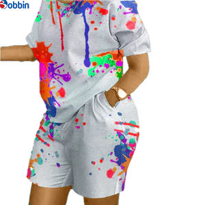 Ensembles deux pièces personnalisés pour femmes : T-shirt et short imprimés, nouvelle collection été, tenues décontractées et survêtements - Product Image 6