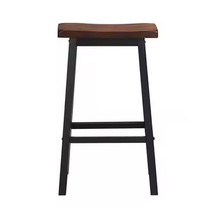 High On Trend New Brown PU Leather <b>Padded</b> Back Black Metal Frame Use Bar <b>Stool</b> And Chair For Bistro Cafe Seating Use Chair - Product Image 2
