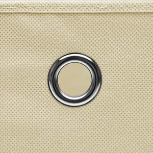 Juego de 10 Cajas de Almacenamiento Decorativas de Tela No Tejida Color Crema, 100% Poliéster - Product Image 5