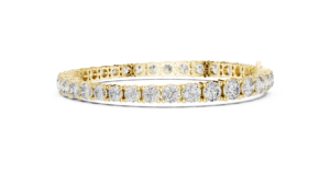 Yellow Gold Oval Cut Moissanite Tennis <b>Bracelet</b> 925 Sterling <b>Silver</b> Link <b>Bangle</b> Wedding Jewelry - Product Image 2