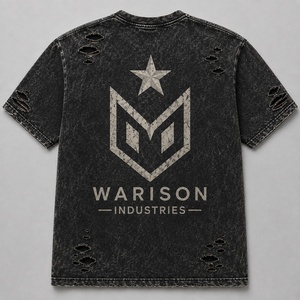 Camisetas de Hombre de Alta Calidad con Lavado Ácido, Color Sólido, Manga Corta, Cuello Redondo, Estilo Casual, Diseño Desgastado, Tallas Grandes para Adultos - Product Image 2