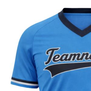 Camiseta de Béisbol Personalizada con Cuello en V, Número de Jugador y Colores del Equipo para Ropa Deportiva y Uniformes Masculinos - Product Image 4