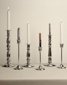 Black Three-Arm Candelabra With <b>Tapered</b> <b>Candles</b> Home Decorative <b>Candle</b> Holder - Product Image 3