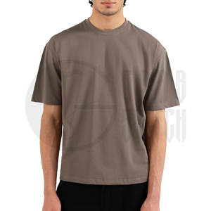 Camiseta de Manga Corta para Hombre, Color Naranja, Cuello Redondo, Corte Holgado, Informal, Transpirable, 100% Algodón Tejido, Color Sólido - Product Image 2