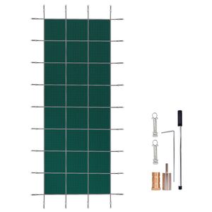 Copertura di Sicurezza Rettangolare 16x40ft in Materiale PC per Piscine Interrate con Fori di Drenaggio e Rete - Product Image 2
