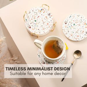 Sous-verres absorbants avec support pour boissons, sous-verres en bois naturel et en pierre pour table basse, absorbants pour les boissons - Product Image 2