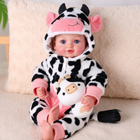 Poupée Reborn réaliste Babeside Winter de 17 pouces avec costume de vache rose, mini jouet en tissu doux, vente en gros d'usine pour nouveau-nés