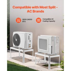 Mini climatiseur sans conduit, pompe à chaleur, 9000-24000 BTU, support au sol réglable, anti-vibration, support et pied robustes - Product Image 6