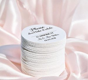 Sous-verres ronds personnalisés en papier pour mariages, événements, fêtes et célébrations, pour la décoration de table - Product Image 1