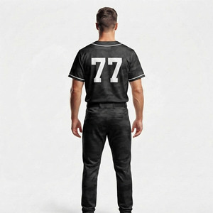 ชุดกีฬาเบสบอล OEM แบบกำหนดเอง เสื้อเจอร์ซีย์ติดกระดุมพร้อมกางเกงเข้าชุด หมายเลขทีมส่วนตัว ชุดแข่งขันประสิทธิภาพสูงแบบสั้น - Product Image 2