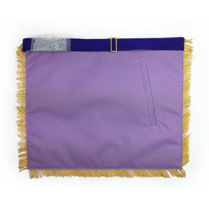 Tablier de Maître Franc-Maçon Blanc et Violet Royal avec Franges Dorées et Broderie Chaîne, Personnalisable OEM, Tenue de Fraternité Maçonnique - Product Image 2