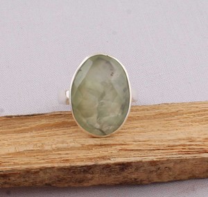Wholesale 925 Sterling <b>Silver</b> Natural Green Amethyst Classic Oval Faceted Gemstone Bezel Set Handmade <b>Statement</b> <b>Ring</b> - Product Image 3