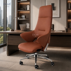 Chaise de bureau de direction moderne en cuir à dossier haut, chaise de bureau pivotante de luxe, chaise de bureau ergonomique pour ordinateur - Product Image 3