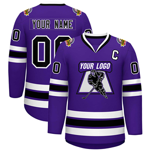 Maillot de hockey sur glace personnalisé, vêtements de sport d'équipe, hiver, hommes, impression par sublimation sur le devant, broderie 3D, respirant, anti-UV, séchage rapide 100% - Product Image 1