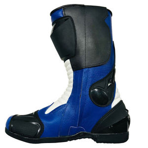 Chaussures de moto confortables pour la course, imperméables, coupe-vent, respirantes, en cuir, mi-mollet, avec fermeture éclair latérale, antidérapantes, pour le motocross - Product Image 3