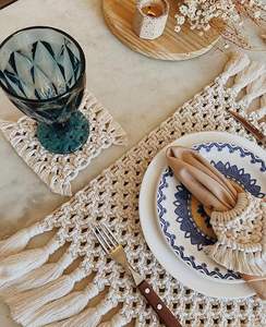 Knitted Handmade Eco-Friendly Customizable Cotton Table Runner for Weddings Parties Home Hotel Use - Product Image 1