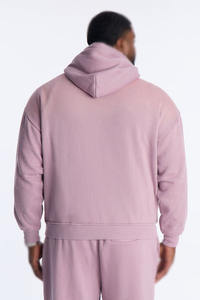 เสื้อฮู้ดดี้ผู้ชายคุณภาพสูง ขนาดใหญ่พิเศษ สวมใส่สบาย ประดับด้วยคริสตัล ตกแต่งไหล่ตก สีพื้น มีกระเป๋าหน้า ผลิตโดยโรงงาน - Product Image 5