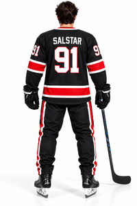 Ensemble de maillots de hockey sur glace personnalisés pour hommes, noir et rouge, uniforme de hockey sur glace par sublimation, vêtements de sport, ensemble de maillots et pantalons de hockey d'équipe - Product Image 4