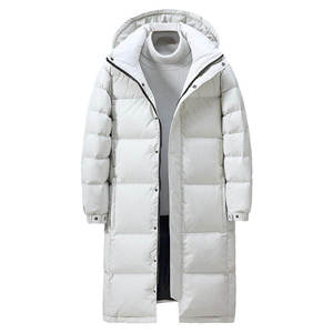 <b>Men</b> <b>Long</b> Down Jacket Winter Warm Hooded Parka Oversized Puffer <b>Coat</b> Thick Padded Outerwear <b>Waterproof</b> Windproof Warm Overcoat Cu - Product Image 1