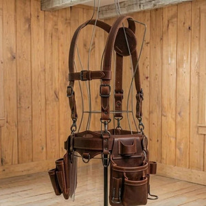 Ceinture porte-outils en cuir pour électricien, avec pochettes organisées, supports sécurisés, coutures durables et taille ajustable - Product Image 4