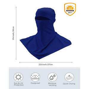 Cagoule légère d'été longue pour l'aventure en plein air, masque intégral anti-humidité, couvre-chef rafraîchissant, protection solaire - Product Image 5
