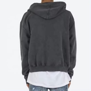 Sudadera con capucha para hombre de algodón grueso French Terry de alta calidad, 400 GSM, con logotipo personalizado, estilo vintage, lavado ácido, con cremallera. - Product Image 2