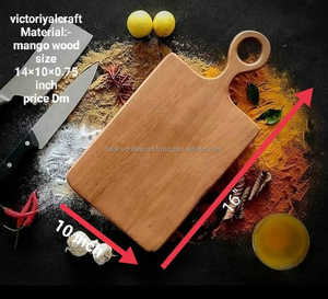 Tabla de cortar rectangular de madera de mango ecológica al por mayor, 0.4 cm de grosor, extra grande, con borde natural, de madera maciza, apta para lavavajillas - Product Image 5