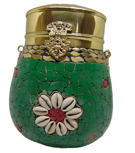 Handmade Metal Clutch cum Sling <b>Bag</b> Jewel stone Metal Clutch gold <b>Bag</b> - Product Image 1