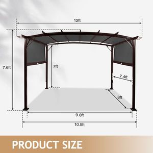 Pergola e Gazebo Rettangolare da Esterno 9x12 piedi - Categoria Prodotti - Product Image 3