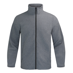 Custom Gray Polar Fleece <b>Men's</b> Jacket <b>Men's</b> Fleece Full Zip <b>Warm</b> Thick Winter Casual Parka <b>Coat</b> for <b>Men</b> Polyester - Product Image 1
