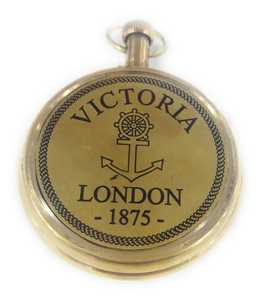 Vintage Brass Pocket Watch <b>Desk</b> <b>Clock</b> Round Roman Numeral <b>Clock</b> Pendant Nautical Decor Gift for Home Office Cultural Collectible - Product Image 3