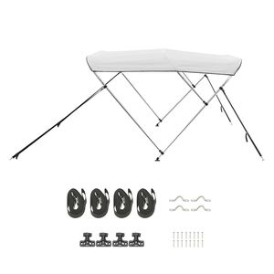 Tendalino Bimini a 3 Archi in Poliestere 600D con Telaio in Lega di Alluminio, Impermeabile, Parasole per Barca, Nuovo, con Vano Portaoggetti - Product Image 1