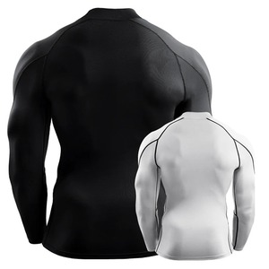Wholesale Custom Men Compression Fitness Training Shirt Tight Sports Gym Bodybuilding Long Sleeve Sportswear T-Shirt - Product Image 3
