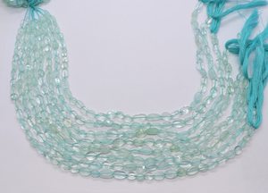 Perles de topaze blanche naturelle, forme ovale lisse, 6-7 mm, perles de pierres précieuses de topaze blanche, 12,5 pouces, perles de topaze blanche en vrac pour bijoux - Product Image 5